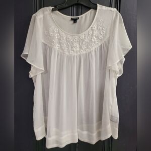 Torrid Boho Flowy Peasant Sheer Top
